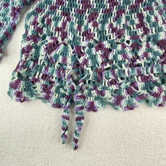 Handmade Crochet Sweater Top Women S Multicolor Boho Festival‎ Hippie Fairycore - Picture 6 of 13